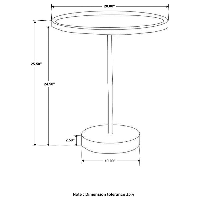 Coaster Ginevra Round Marble Base Accent Table Natural and Green Default Title