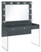 Coaster Afshan 3-drawer Vanity Desk with Lighting Mirror Grey High Gloss Default Title