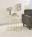 Coaster Maylin 2-piece Round Glass Top Nesting Tables Gold Default Title