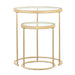 Coaster Maylin 2-piece Round Glass Top Nesting Tables Gold Default Title