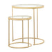 Coaster Maylin 2-piece Round Glass Top Nesting Tables Gold Default Title