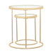 Coaster Maylin 2-piece Round Glass Top Nesting Tables Gold Default Title