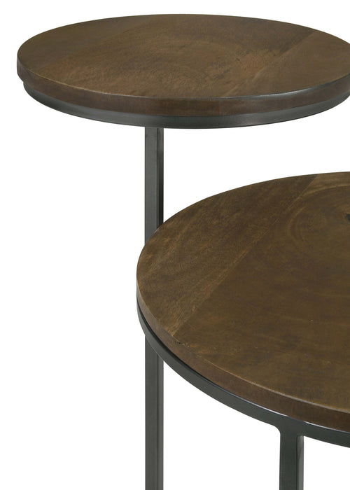 Coaster Yael Round Accent Table Natural and Gunmetal Default Title