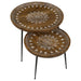 Coaster Nuala 2-piece Round Nesting Table with Tripod Tapered Legs Honey and Black Default Title