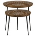 Coaster Nuala 2-piece Round Nesting Table with Tripod Tapered Legs Honey and Black Default Title