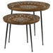 Coaster Nuala 2-piece Round Nesting Table with Tripod Tapered Legs Honey and Black Default Title