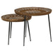 Coaster Nuala 2-piece Round Nesting Table with Tripod Tapered Legs Honey and Black Default Title