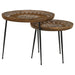 Coaster Nuala 2-piece Round Nesting Table with Tripod Tapered Legs Honey and Black Default Title