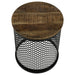 Coaster Aurora Round Accent Table with Drum Base Natural and Black Default Title