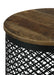 Coaster Aurora Round Accent Table with Drum Base Natural and Black Default Title