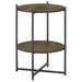 Coaster Axel Round Accent Table with Open Shelf Natural and Gunmetal Default Title