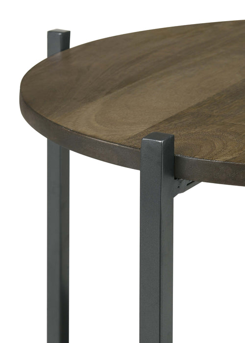 Coaster Axel Round Accent Table with Open Shelf Natural and Gunmetal Default Title