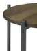 Coaster Axel Round Accent Table with Open Shelf Natural and Gunmetal Default Title