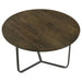 Coaster Yaritza Round Accent Table with Triangle Wire Base Natural and Gunmetal Default Title