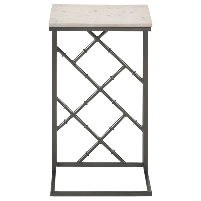 Coaster Angeliki Accent Table with Marble Top White Default Title