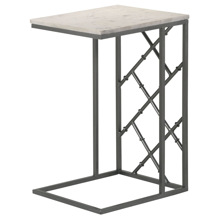 Coaster Angeliki Accent Table with Marble Top White Default Title