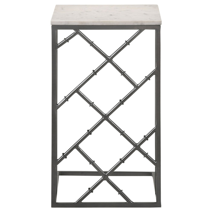 Coaster Angeliki Accent Table with Marble Top White Default Title