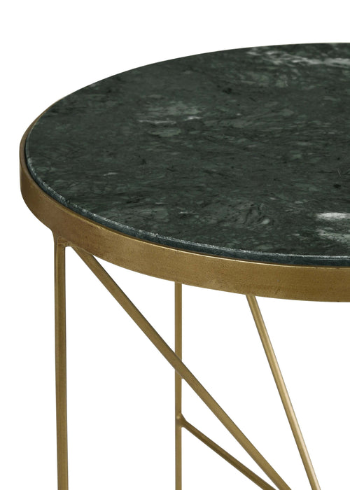 Coaster Eliska Round Accent Table with Marble Top Green and Antique Gold Default Title