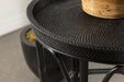 Coaster Antonio Round Rattan Tray Top Accent Table Black Default Title