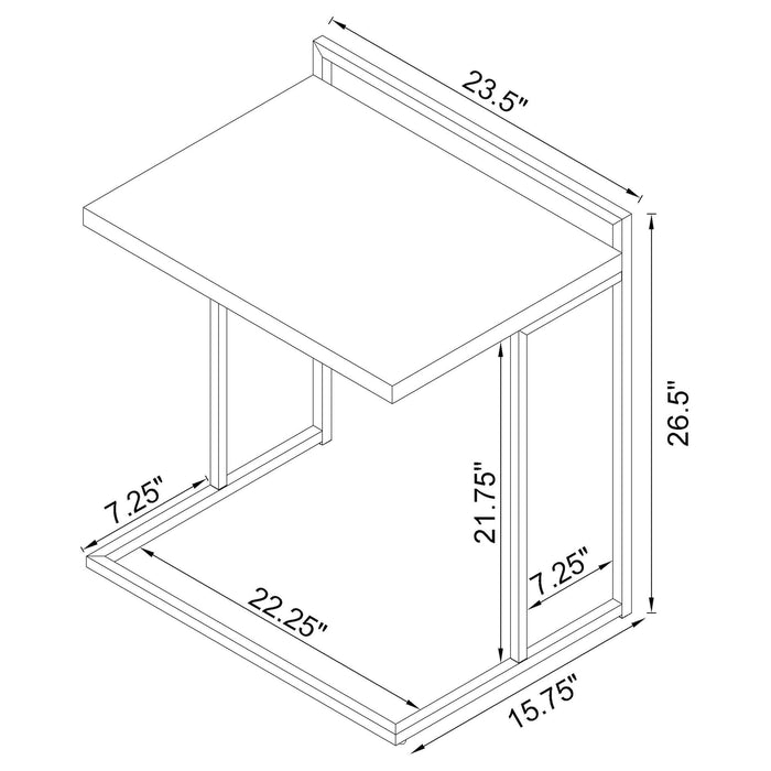 Coaster Dani Rectangular Snack Table with Metal Base Default Title