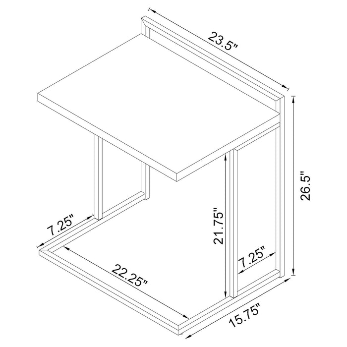 Coaster Dani Rectangular Snack Table with Metal Base Default Title