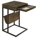 Coaster Chessie 1-drawer Square Side Table With Leatherette Sling Tobacco and Black Default Title