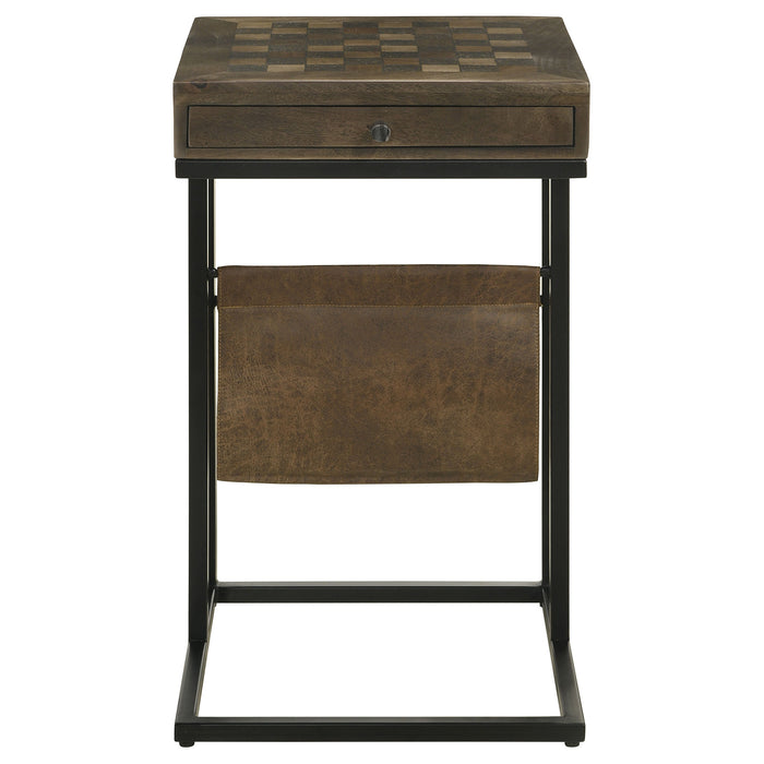 Coaster Chessie 1-drawer Square Side Table With Leatherette Sling Tobacco and Black Default Title