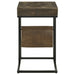 Coaster Chessie 1-drawer Square Side Table With Leatherette Sling Tobacco and Black Default Title