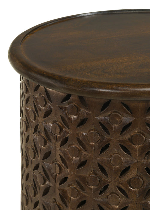 Coaster Krish 18-inch Round Accent Table Dark Brown Default Title