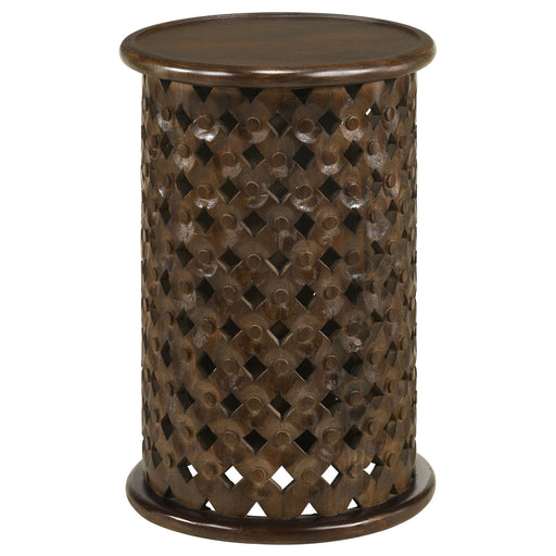 Coaster Krish 24-inch Round Accent Table Dark Brown Default Title