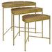 Coaster Tristen 3-Piece Demilune Nesting Table With Recessed Top Brown and Gold Default Title