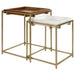 Coaster Bolden 2-Piece Square Nesting Table With Recessed Top Gold Default Title