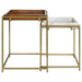 Coaster Bolden 2-Piece Square Nesting Table With Recessed Top Gold Default Title