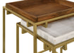 Coaster Bolden 2-Piece Square Nesting Table With Recessed Top Gold Default Title