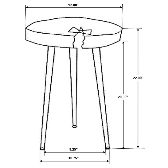 Coaster Keith Round Wood Top Side Table Natural and Black Default Title