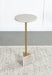 Coaster Fulcher Round Metal Side Table White and Gold Default Title