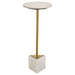 Coaster Fulcher Round Metal Side Table White and Gold Default Title