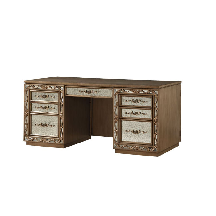 Orianne 7 Drawers 66"L Executive Computer Desk with Hutch