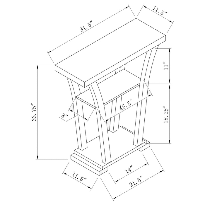 Coaster Evanna 2-shelf Console Table Cappuccino Default Title