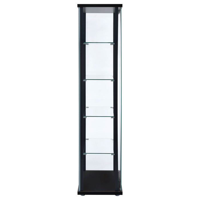 Coaster Delphinium 5-shelf Glass Curio Cabinet Black and Clear Default Title