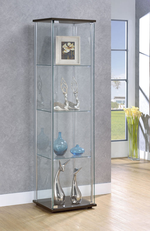 Coaster Bellatrix Rectangular 4-shelf Curio Cabinet Cappuccino and Clear Default Title