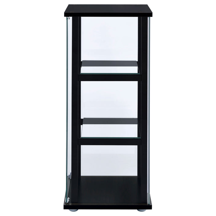 Coaster Cyclamen 3-shelf Glass Curio Cabinet Black and Clear Default Title