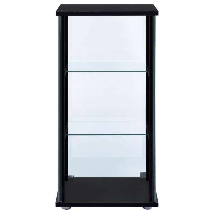 Coaster Cyclamen 3-shelf Glass Curio Cabinet Black and Clear Default Title