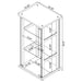 Coaster Cyclamen 3-shelf Glass Curio Cabinet Black and Clear Default Title