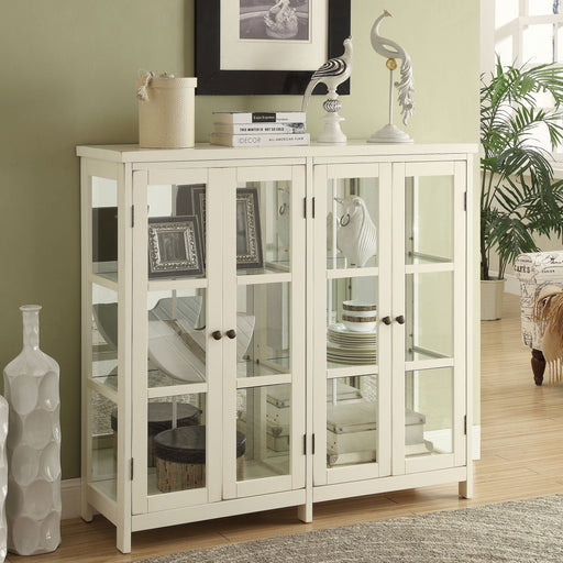 Coaster Sable 4-door Display Accent Cabinet White Default Title