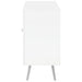 Coaster Nieta 2-tier Accent Cabinet with Glass Shelf White High Gloss and Chrome Default Title