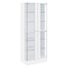 Coaster Cabra Display Case Curio Cabinet with Glass Shelves and LED Lighting White High Gloss Default Title