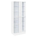 Coaster Cabra Display Case Curio Cabinet with Glass Shelves and LED Lighting White High Gloss Default Title