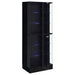 Coaster Cabra Display Case Curio Cabinet with Glass Shelves and LED Lighting Black High Gloss Default Title