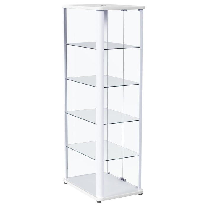 Aero 5-shelf Display Curio Cabinet with LED Lighting White